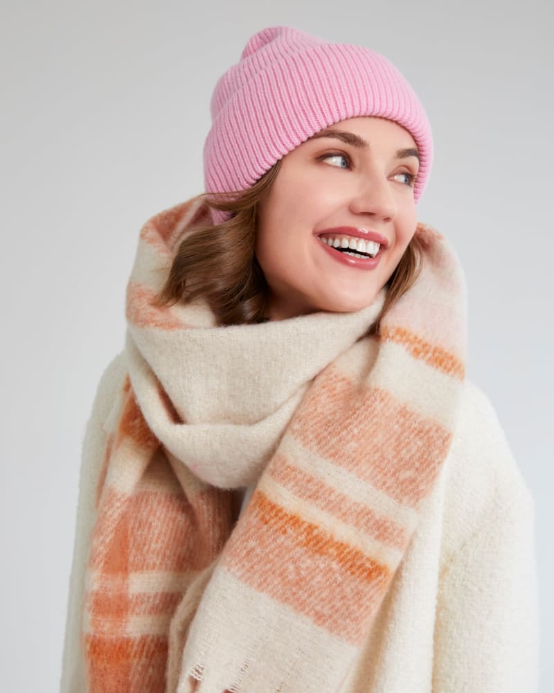 Front of a model wearing a size One Size Arista Scarf in Multicolored by Shiraleah. | dia_product_style_image_id:307760